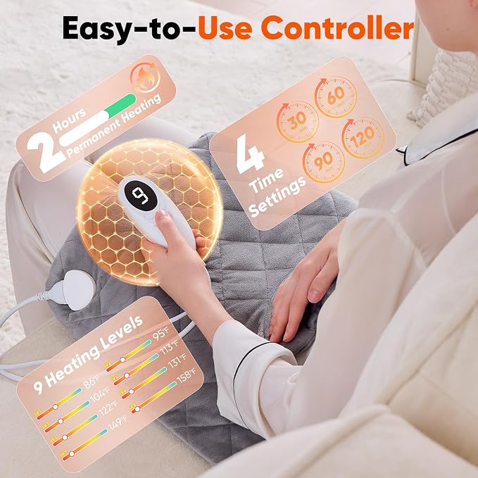 3 lb Weighted Heating Pad for Neck and Shoulders, Mothers Day Gifts for Mom - Image 7