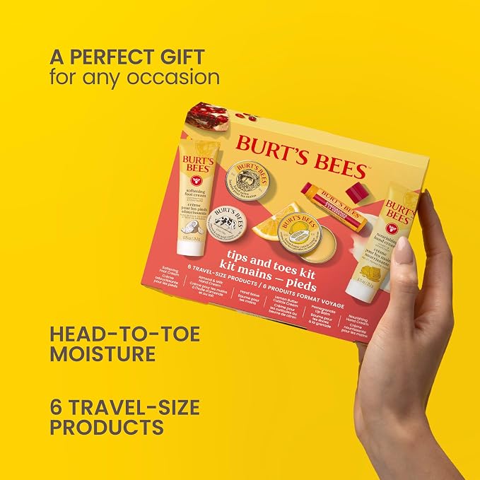 Burt's Bees Mothers Day Gifts Ideas, Tips and Toes Kit, 6 Travel Size Products - Image 4