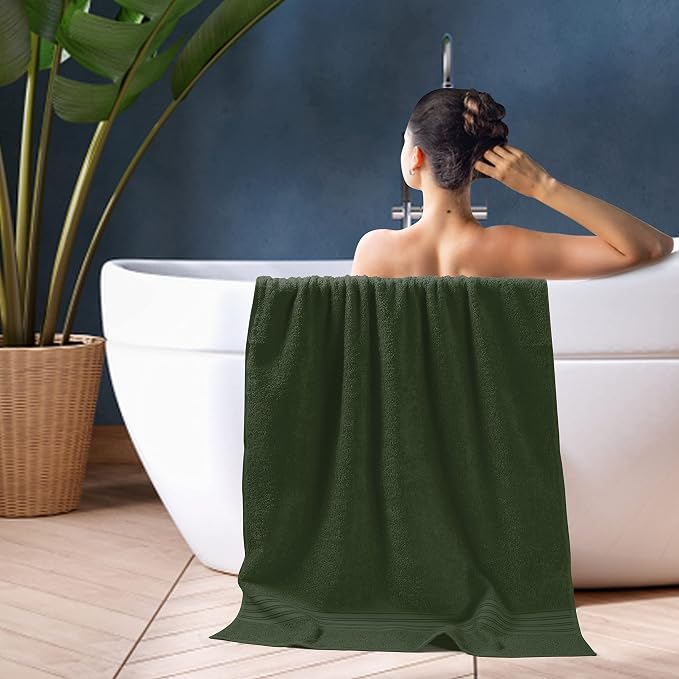 BOUTIQUO 100% Cotton 2 Pack Bath Towel Set 28x55, Eco-Friendly Large Bath Towels - Image 5
