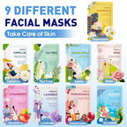 54 Pack Bulk Sheet Face Masks Skincare, Hydrating and Moisturizing Face Mask - Image 3