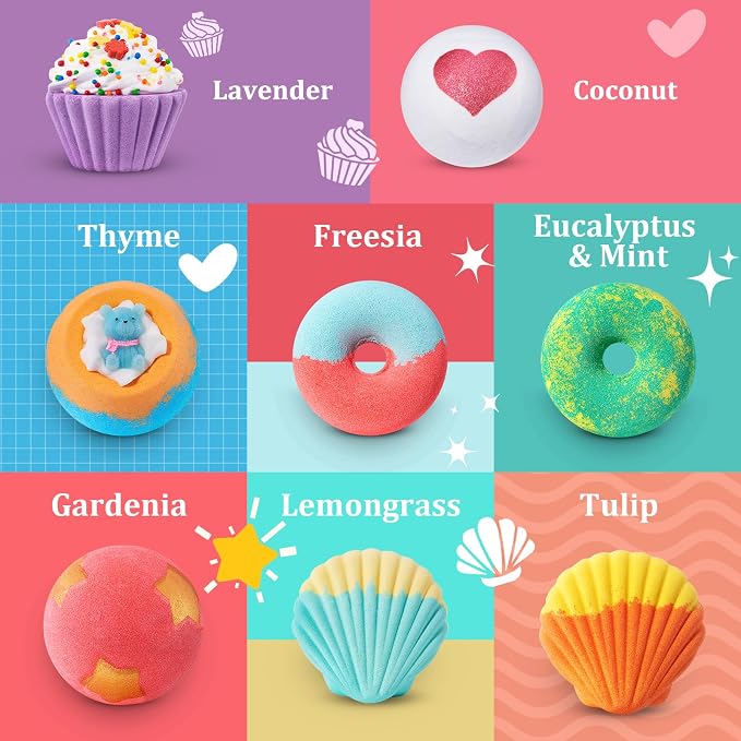 Bath Bombs for Girls Kids & Women, Bubble Bath Self Care Valentines Birthday - Image 2