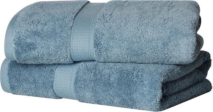 Superior Solid Egyptian Cotton Bath Towel Set, Denim Blue by SUPERIOR