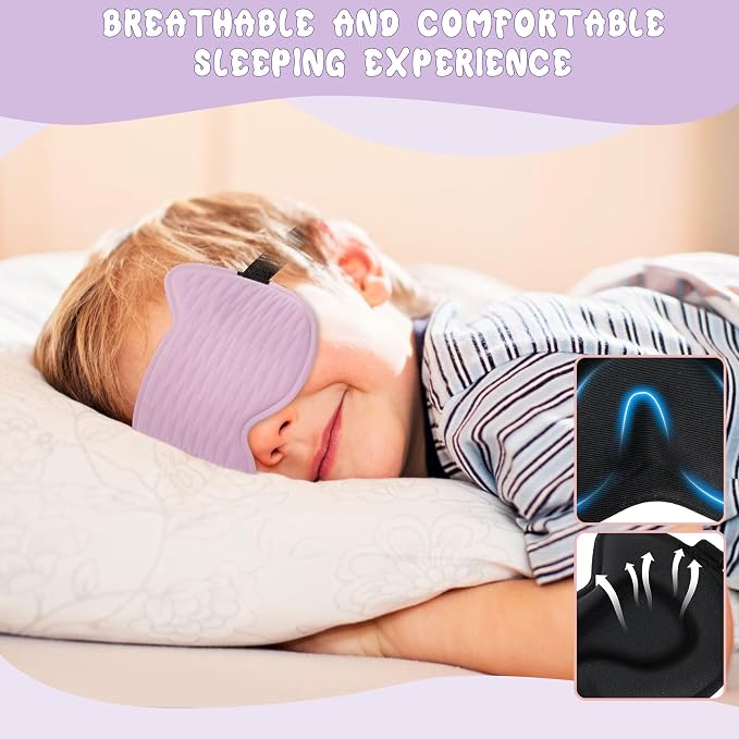 Kids Sleep Mask Eye Mask: 3D Contoured Cup Sleeping Masks, Blindfold - Image 5