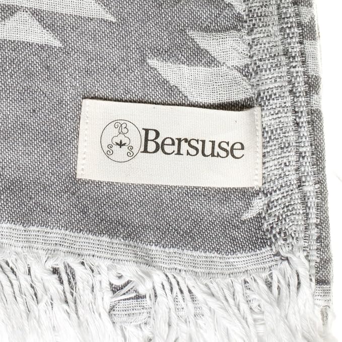 Bersuse 100% Cotton Teotihuacan XL Throw Blanket Turkish Towel Beach Blanket - Image 5