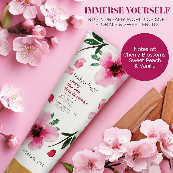 Bodycology Shea Butter Body Cream, Cherry Blossom, 8 oz - Image 3