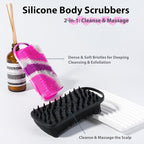 2 PC Silicone Body Scrubber, 2 in 1 Exfoliating Shower Bath Scrubber, Soft - Image 2