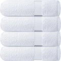 Infinitee Xclusives Luxury 100% Ring-Spun Cotton White Bath Towels Set of 4 – by InfiniteeXclusives