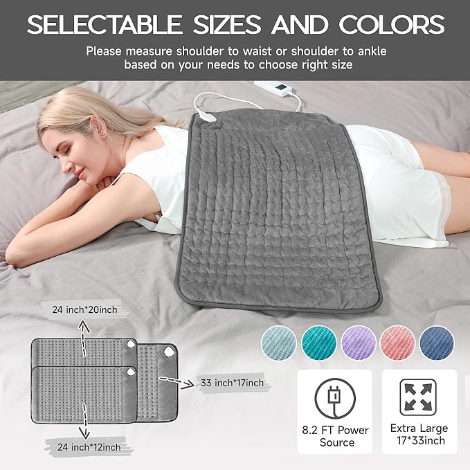 Heating Pad for Period Cramps, Heating Pad for Back/Neck/Shoulder Muscle Pain - Image 3