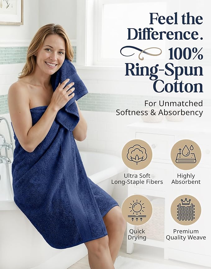 LANE LINEN Luxury Cotton Bath Towel Set - Image 2