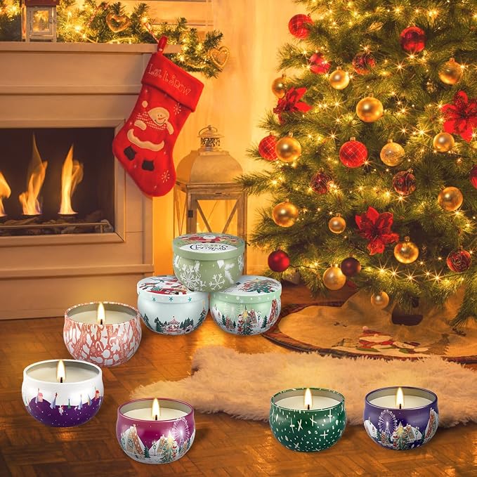 24 Packs Christmas Scented Candles Gift- Aromatherapy Candle-2.5oz Soy Wax-Long - Image 7