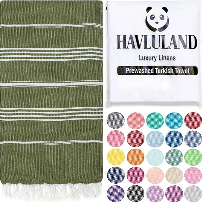 HAVLULAND Turkish Beach Towels, Oversized 40"x72" Turkish Bath Towel, Highly by Havluland