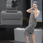 8 Piece Bathroom Towel Set Dark Gray |2 Oversized Large Bath Towels Sheet by MAGGEA
