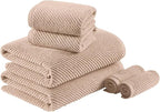 Madison Park Bathroom Towel Set of 6 Diagonal Ribbed, 500 GSM by MADISONPARK