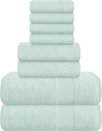 Belizzi Home 8 Piece Towel Set 100% Ring Spun Cotton, 2 Bath Towels 27x54 by Unknown