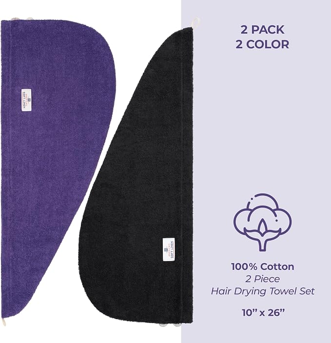 American Soft Linen 100% Cotton Hair Towels - Image 5
