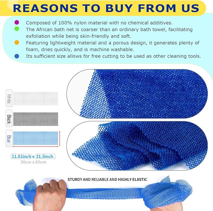 3-Piece African Net Sponge Set - Image 2