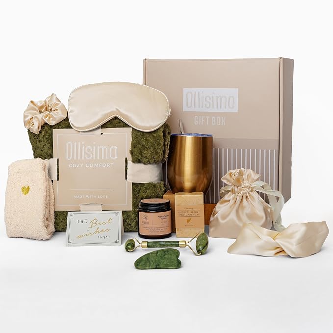 Luxury Spa Gift Basket for Women Self Care Kit, Hug in a Box, Get Well Soon by Ollisimo