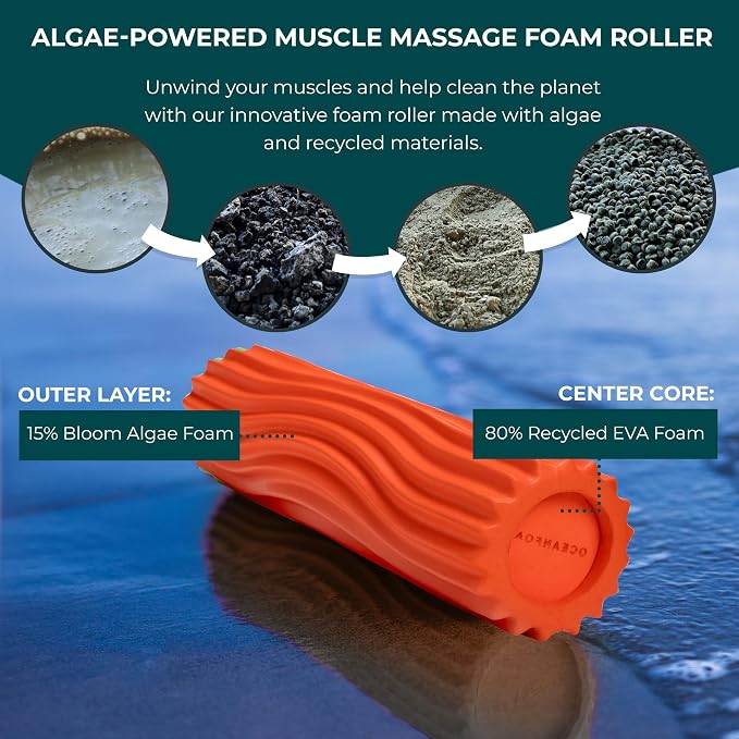 Oceanfoam Ripple Travel Foam Roller Firm Mini Foam Roller - Image 7
