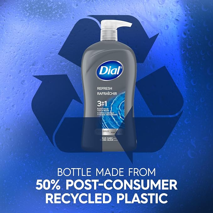 Dial Men 3in1 Body, Hair and Face Wash, Hydro Fresh, 32 fl oz - Image 9