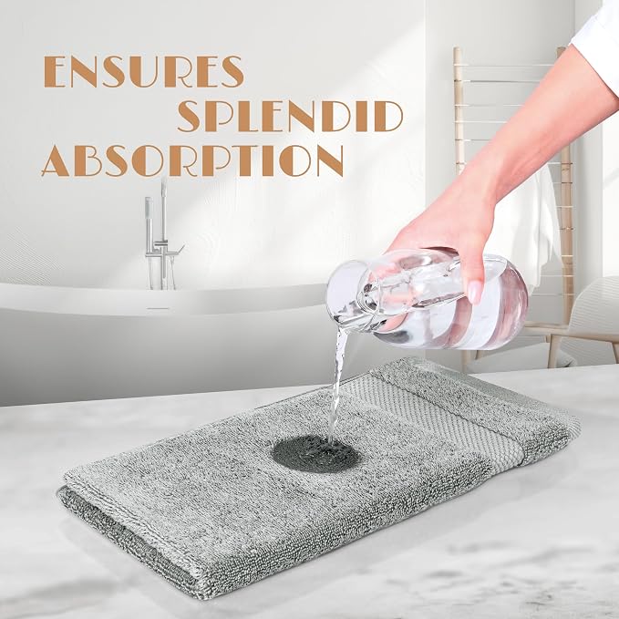 White Classic Light Gray Washcloths Set - Image 5