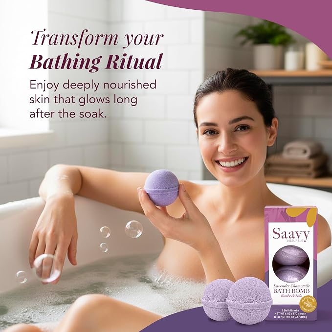 Saavy Naturals Bath Bombs – Relaxing Foaming Fizz Bubbles, Organic Bath Bombs - Image 2