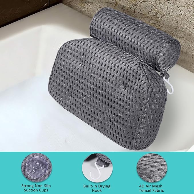 Bath Pillow for Tub Support Neck and Back, Bathtub Pillow Bath Accessories for - Image 5