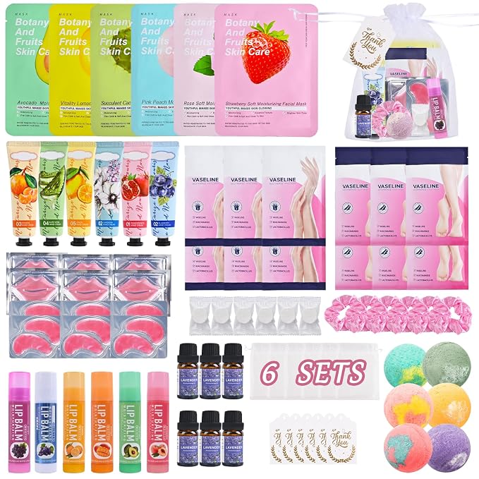 KYDA 78PCS SPA Party Supplies, Face Mask, Hand Cream, Lip Balm, Under Eye by KYDA