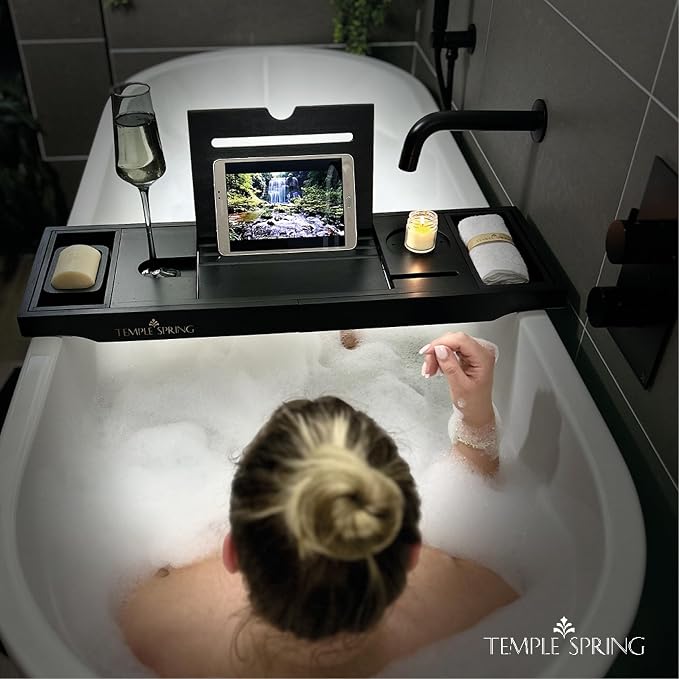 Temple Spring Bamboo Bathtub Tray Caddy - Image 5