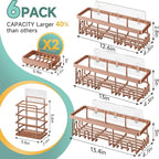 Veken Shower Caddy 6-Pack, No Drilling & Rustproof, Waterproof Adhesive Shelves - Image 7
