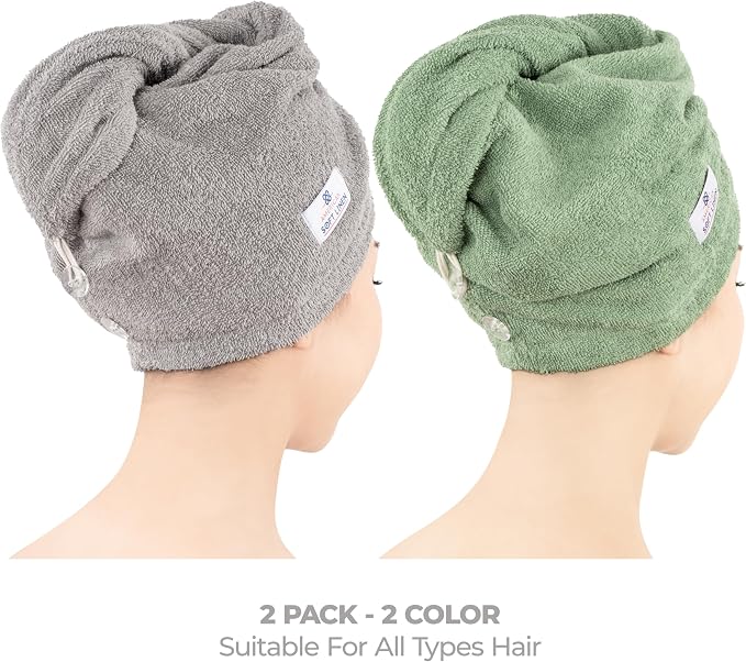 American Soft Linen 100% Cotton Hair Towels - Image 2