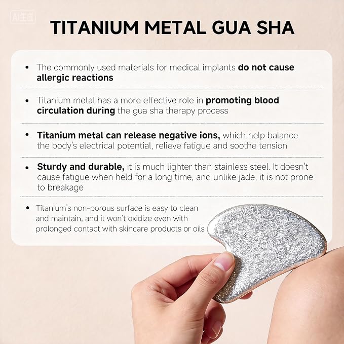 Titanium Gua Sha Facial Tool, Gua Sha Tool - Image 5