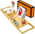 Banlilu Premium Natural Bamboo Expandable Bathtub Tray Caddy, Luxury Spa-Like by Banlilu