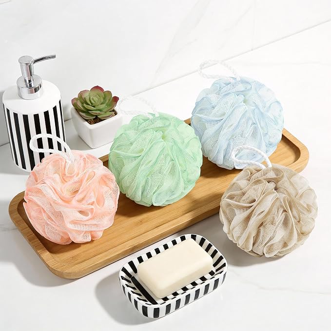 Yolaist Loofah Sponge 4 Pack, Exfoliating Body Scrubber - Image 8