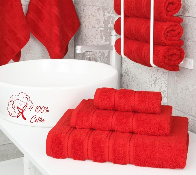 American Soft Linen Premium 3 Piece Towel Set, 1 Bath Towel 1 Hand Towel 1 - Image 2