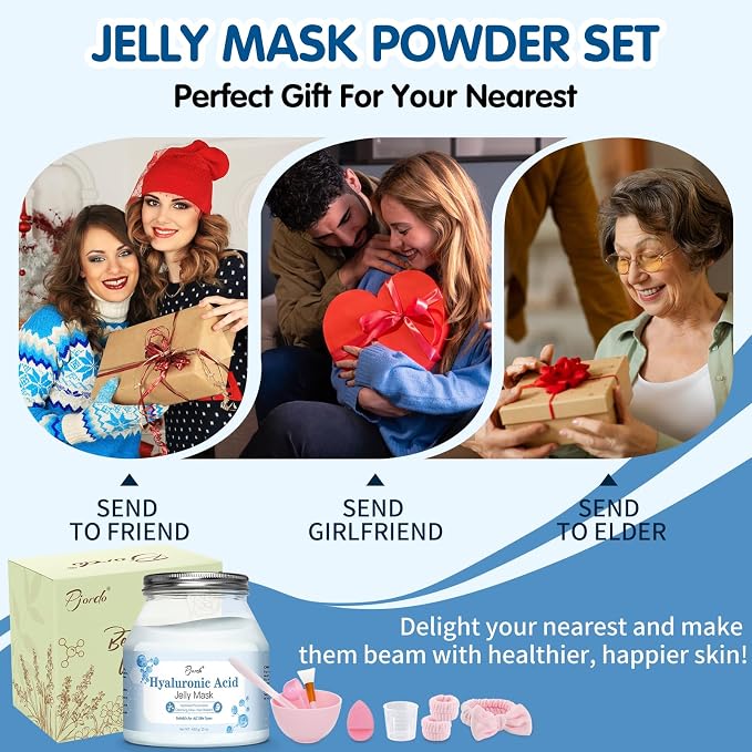 Pjordo Jelly Masks Set for Facials Professional, Hyaluronic Acid Jelly Mask - Image 8
