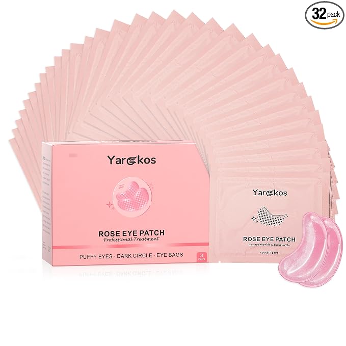 32 Pairs Pink Under Eye Patches, Rose Cooling Hydrating Eye Mask by ExperiencethemagicofYargkosandembarkonajourneyofbeautyandconnection