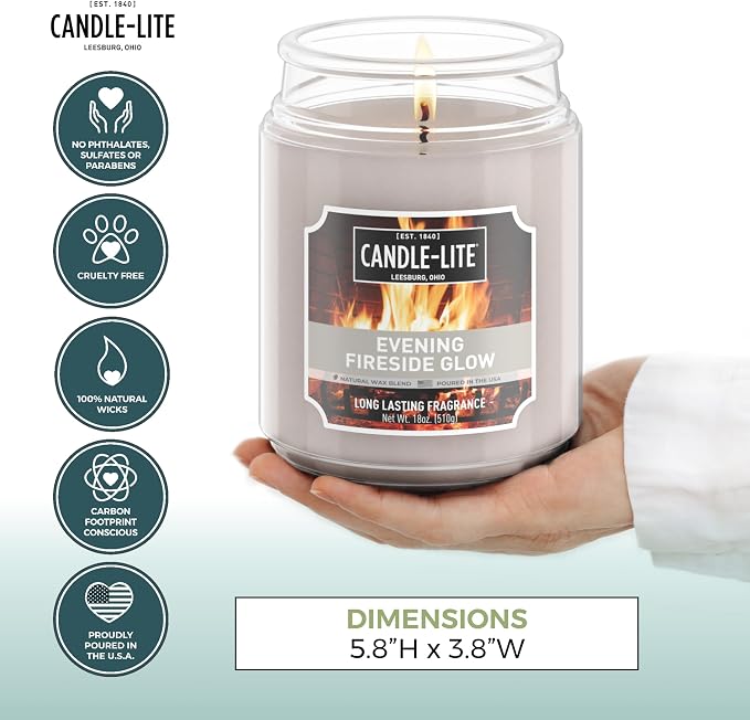 Candle-lite Fall Scented Candles, Evening Fireside Glow, 18 oz Jar, Proudly - Image 4