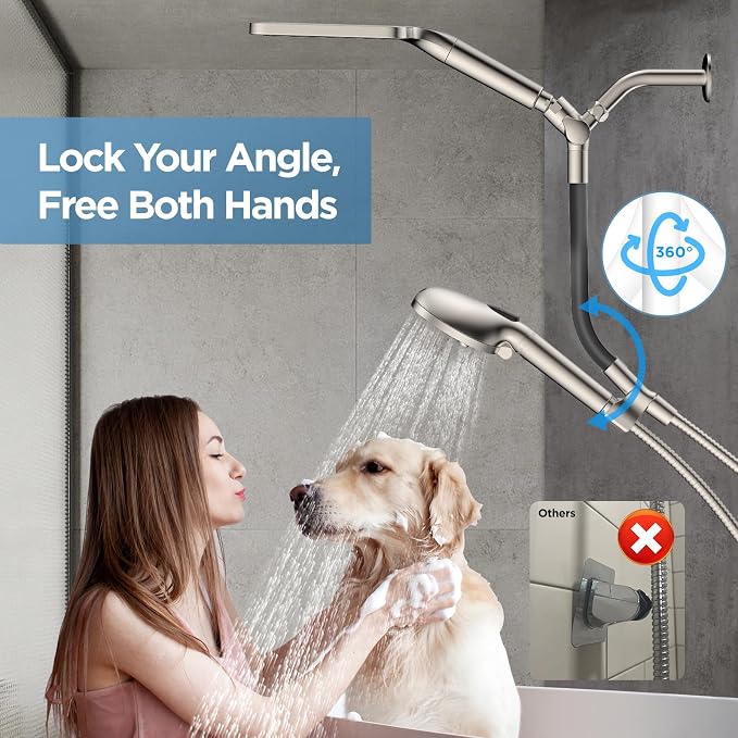 MakeFit Dual Filtered Rain Shower Head Combo, High Pressure Handheld Shower Head - Image 3