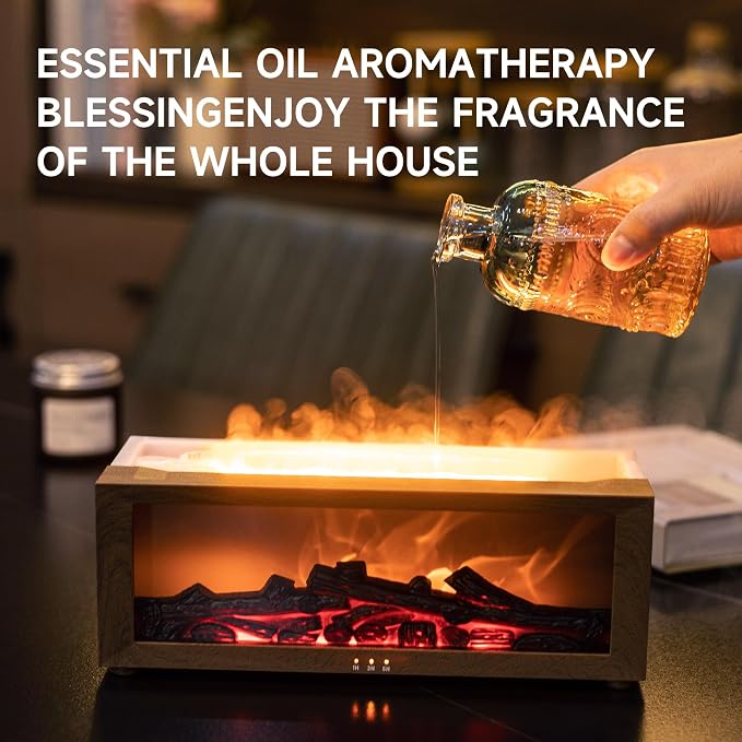 TMEHM Fireplace Flame Air Diffuser Humidifier, 7 Colors Aromatherapy Essential - Image 4