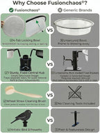 Deck Bird Feeder & Bird Bath for Balcony Railing, No-Drill Clamp Fits up to - Image 5