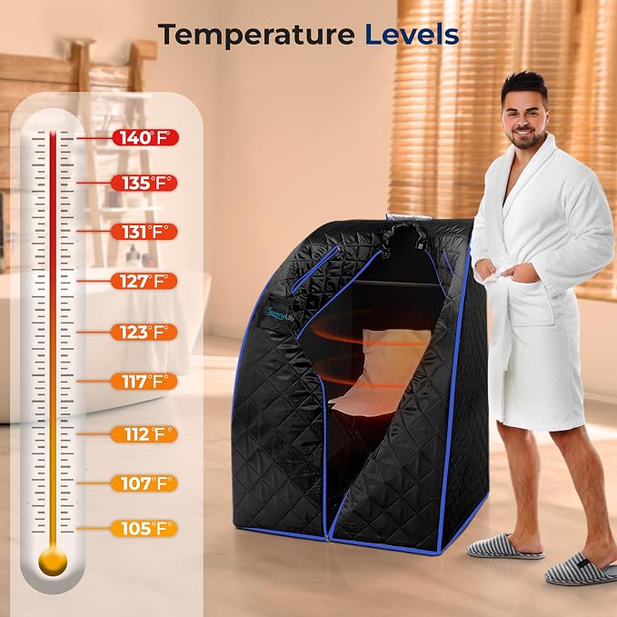 SereneLife Compact & Portable Infrared Steam Sauna, Personal Spa Style Sauna - Image 2