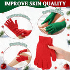 48 Pcs Red and Green Exfoliating Gloves Shower Gloves Bulk Christmas Stocking - Image 3