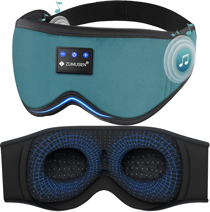 ZUMUSEN Bluetooth Sleep Headphones, 3D Wireless Music Eye Mask by ZUMUSEN