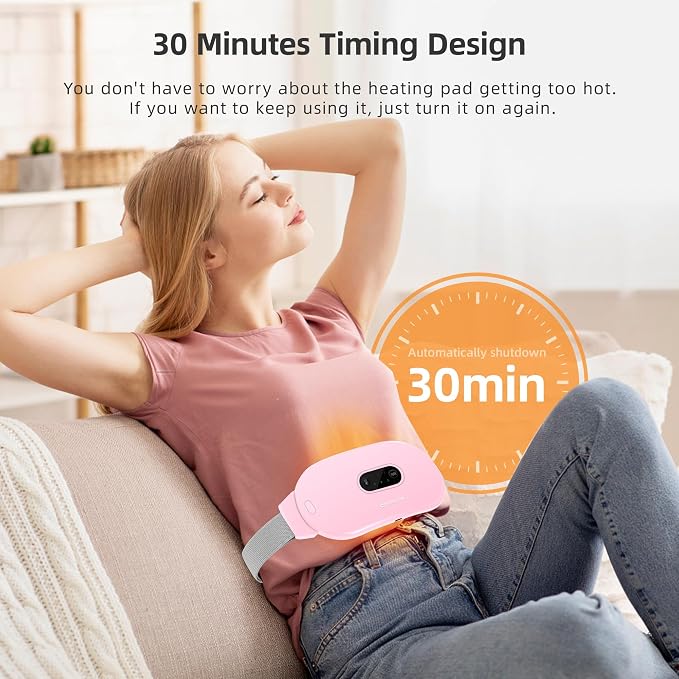 Portable Cordless Heating Pad Cramps:COSYGLOW 6 Heat Levels 6 Massage Modes - Image 4