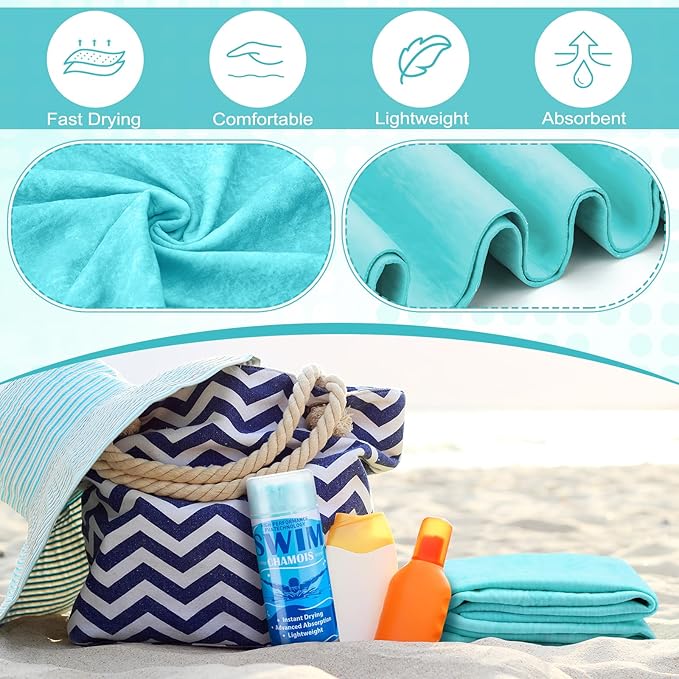 SmoothNovelty 2 Pack Swim Chamois Towel Water Absorbent Quick Dry Towel Shammy - Image 5