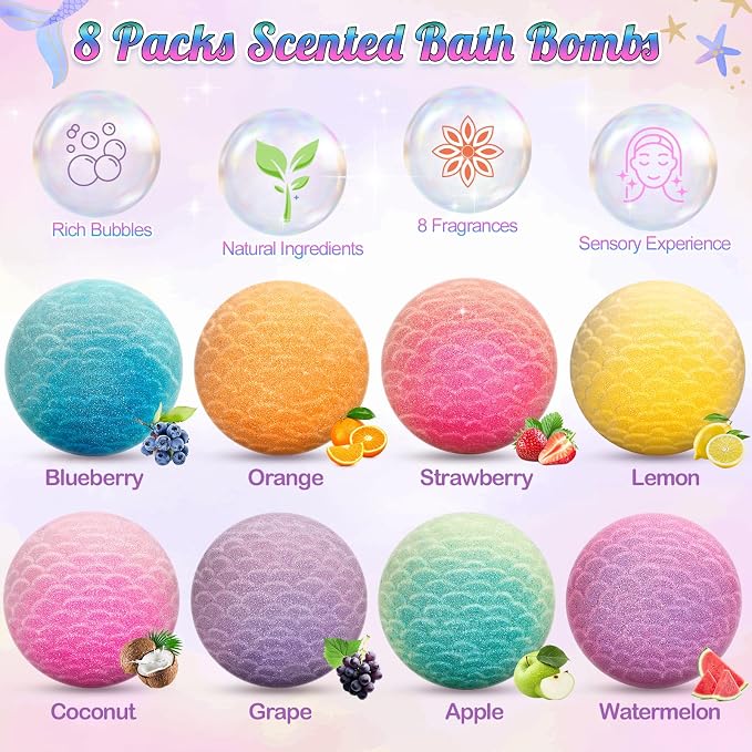 item_name - 8 Packs Mermaid Bath Bombs - Image 4
