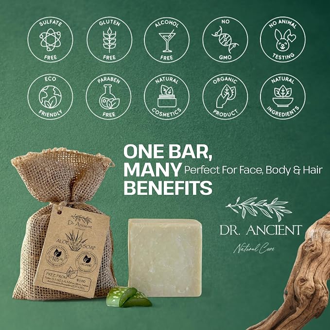Dr.Ancient Aloe Vera Soap Bar, Organic Soap Bars Handcrafted the Traditional Way - Image 3