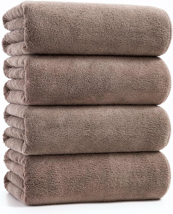 sakano 4-Piece Bath Towel Set, Quick-Dry Absorbent Lint Free & Launder Soft by Unknown