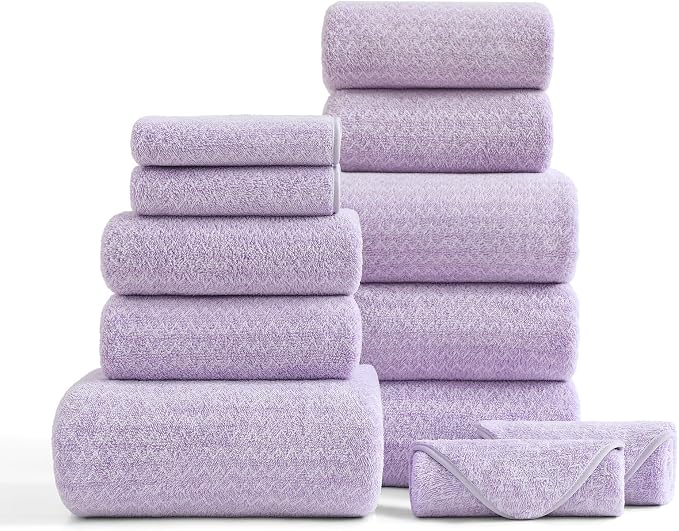 Ultra Soft Bath Towel Set, 12 Piece Family Bathroom Towels Set by BEDDING