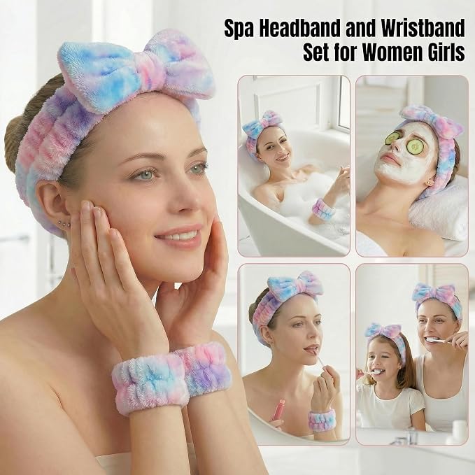 8 Pcs Spa Headband and Wristbands Set - Image 4